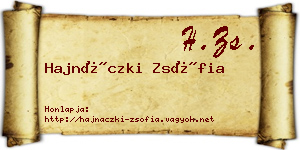 Hajnáczki Zsófia névjegykártya