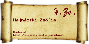 Hajnáczki Zsófia névjegykártya