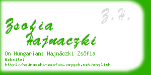 zsofia hajnaczki business card